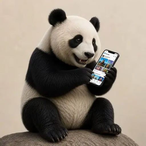 Panda Uses Mobile Phone logo