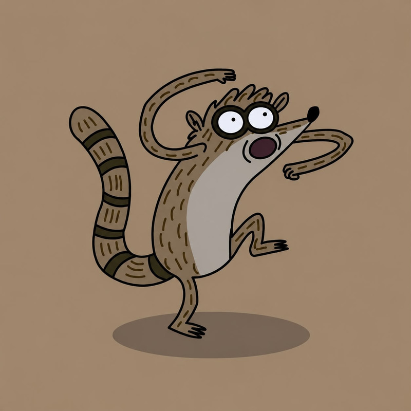 Rigby The Raccoon logo